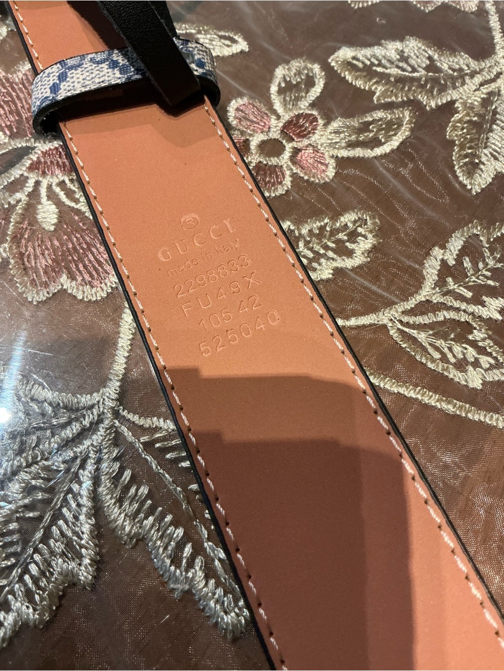 Gucci GG Monogram Belt with Navy snakeskin - Picture 6 of 7